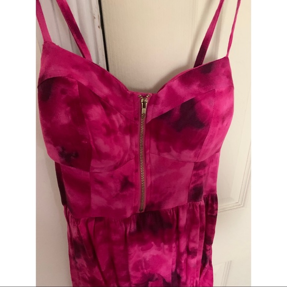 FREE with Bundle  - Pink Tie Dye Zip Front Bustier Dress - Picture 4 of 5